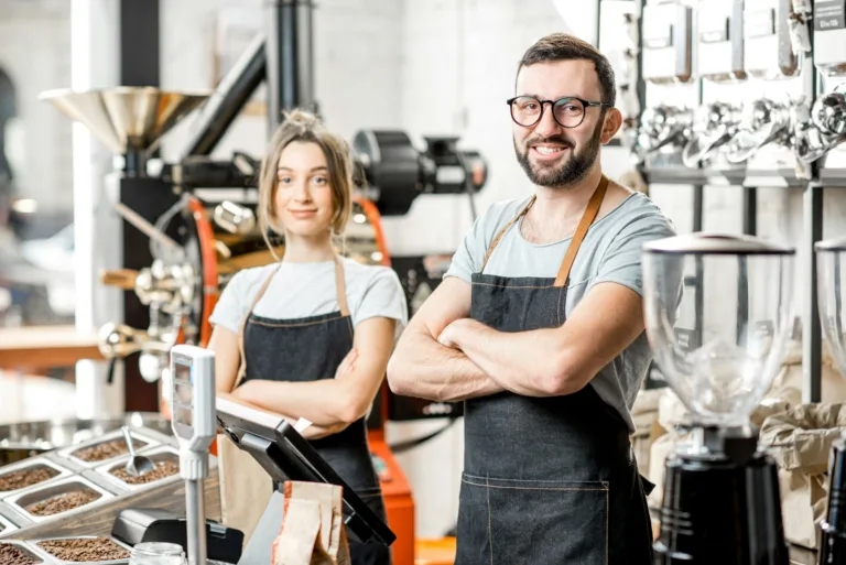 Sales persons in the coffee store